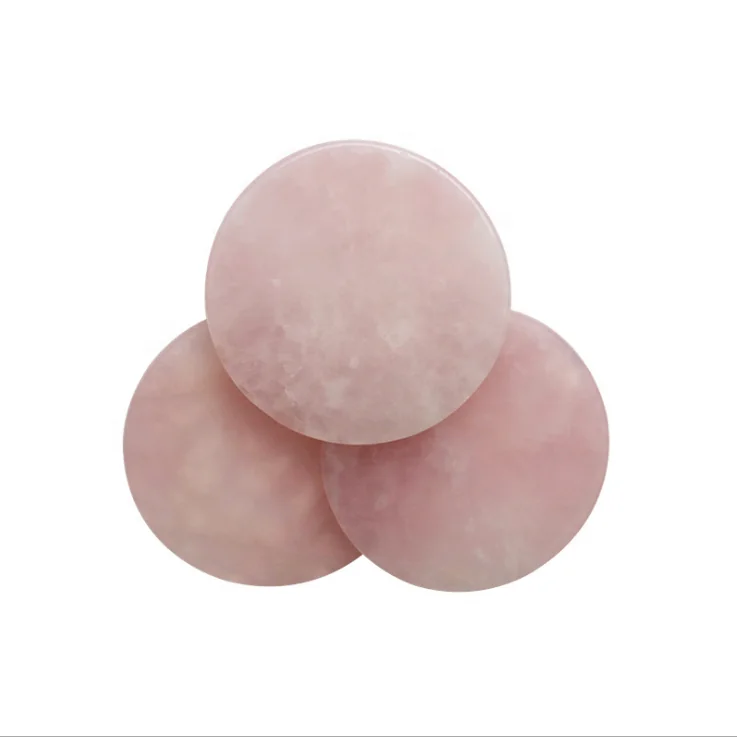 Rose jade stones used as lash adhesive holders