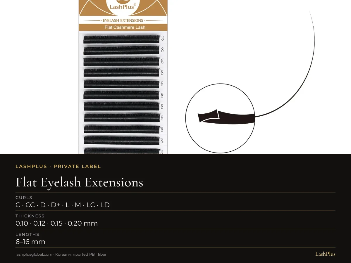 Flat Eyelash Extensions specification card