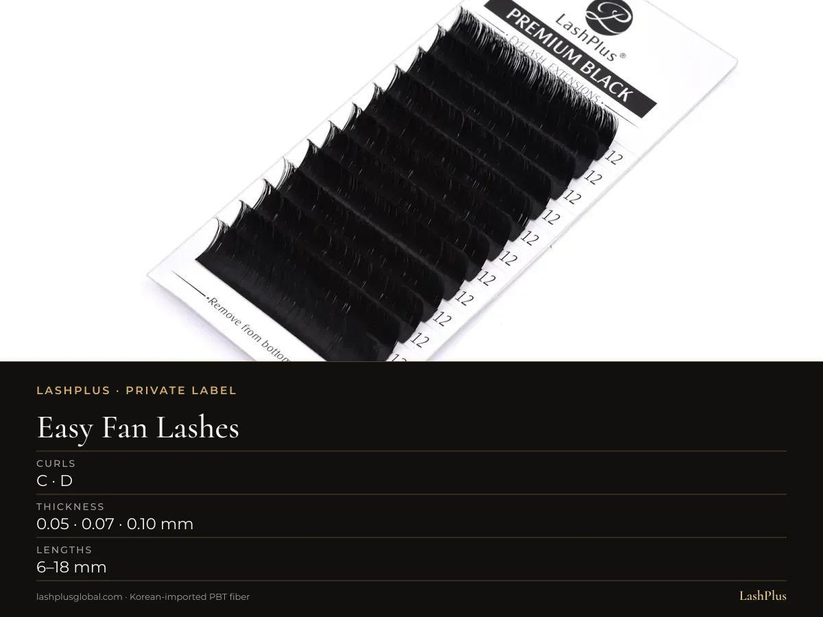 Easy Fan Lashes specification card